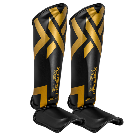 Caneleira de Muay Thai Power-X - Preto e Dourado