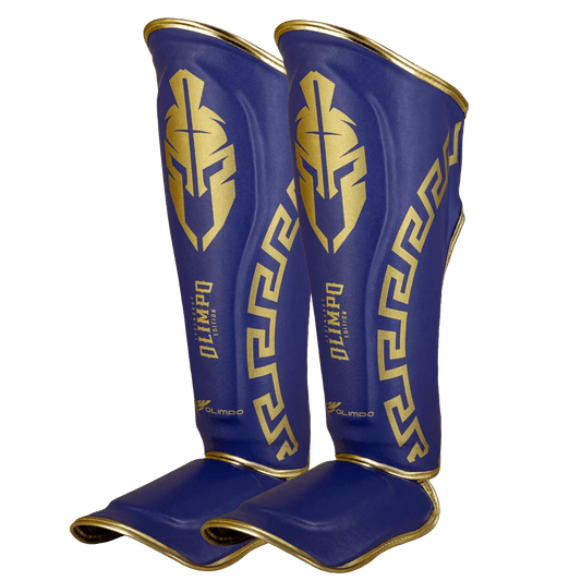 Caneleira de Muay Thai Legendary Azul e Dourado