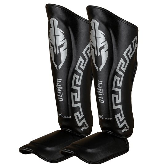 Caneleira de Muay Thai Legendary Preto e Prata