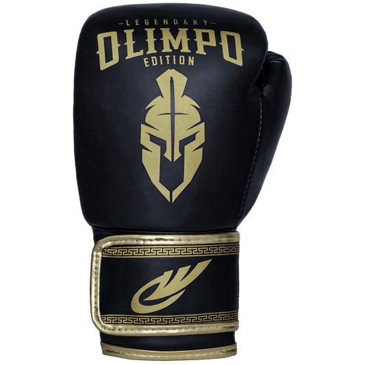 Luva de Muay Thai e Boxe Legendary Edition - Preto Com Dourado - Olimpo