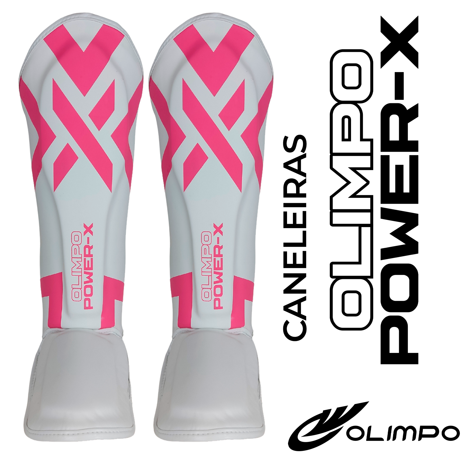 Coleção de Caneleiras Power-X Edition Olimpo para Muay Thai e Kickboxing em diversas cores