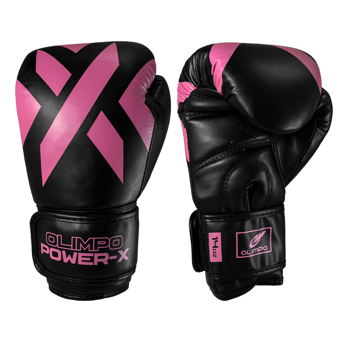 Luva de Boxe e Muay Thai Power-X - Preto e Rosa