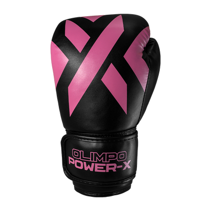 Luva de Boxe e Muay Thai Power-X - Preto e Rosa