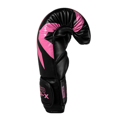 Luva de Boxe e Muay Thai Power-X - Preto e Rosa
