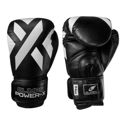 Luva de Boxe e Muay Thai Power-X - Preto e Branco