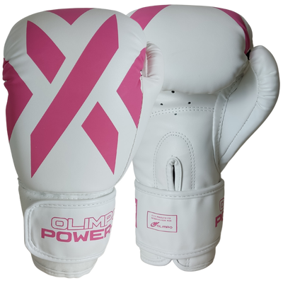 Luva Power-X Edition - Branco Com  Rosa