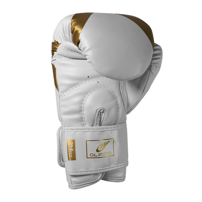Luva de Boxe e Muay Thai Power-X - Branco e Dourado