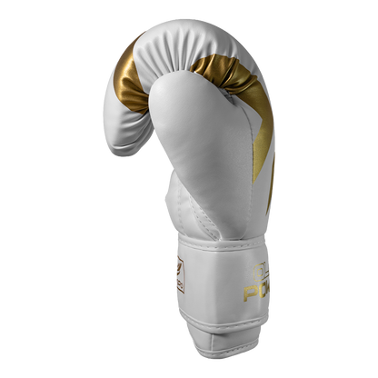 Luva de Boxe e Muay Thai Power-X - Branco e Dourado