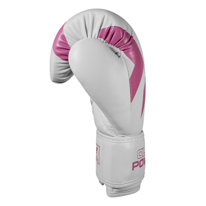 Luva de Boxe e Muay Thai Power-X - Branco e Rosa