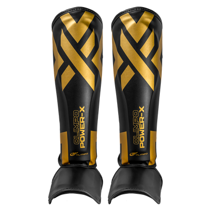 Caneleira de Muay Thai Power-X - Preto e Dourado