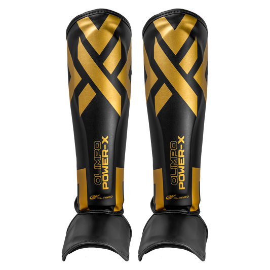 Caneleira de Muay Thai Power-X - Preto e Dourado