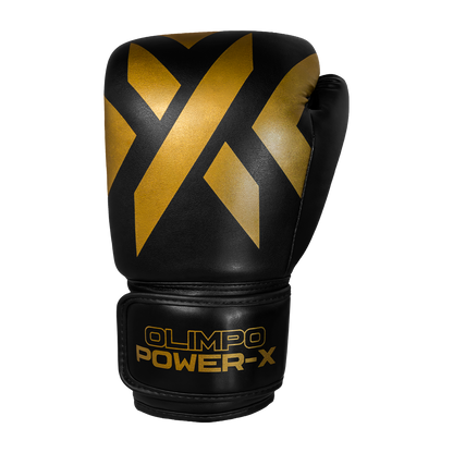 Luva de Boxe e Muay Thai Power-X - Preto e Dourado