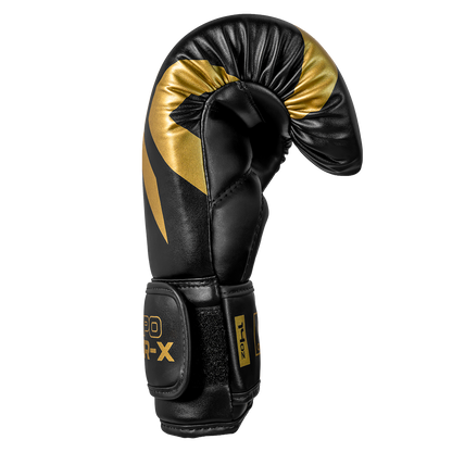Luva de Boxe e Muay Thai Power-X - Preto e Dourado