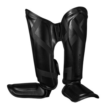 Caneleira de Muay Thai Power-X - Preto e Preto