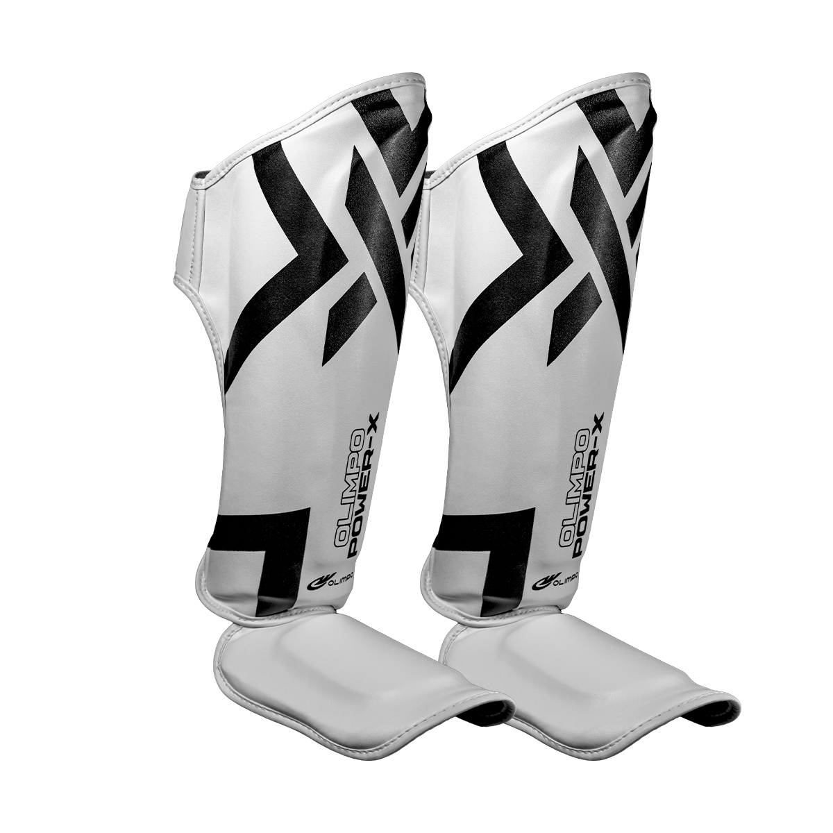 Caneleira Muay Thai Power-X Edition - Branco Com Preto
