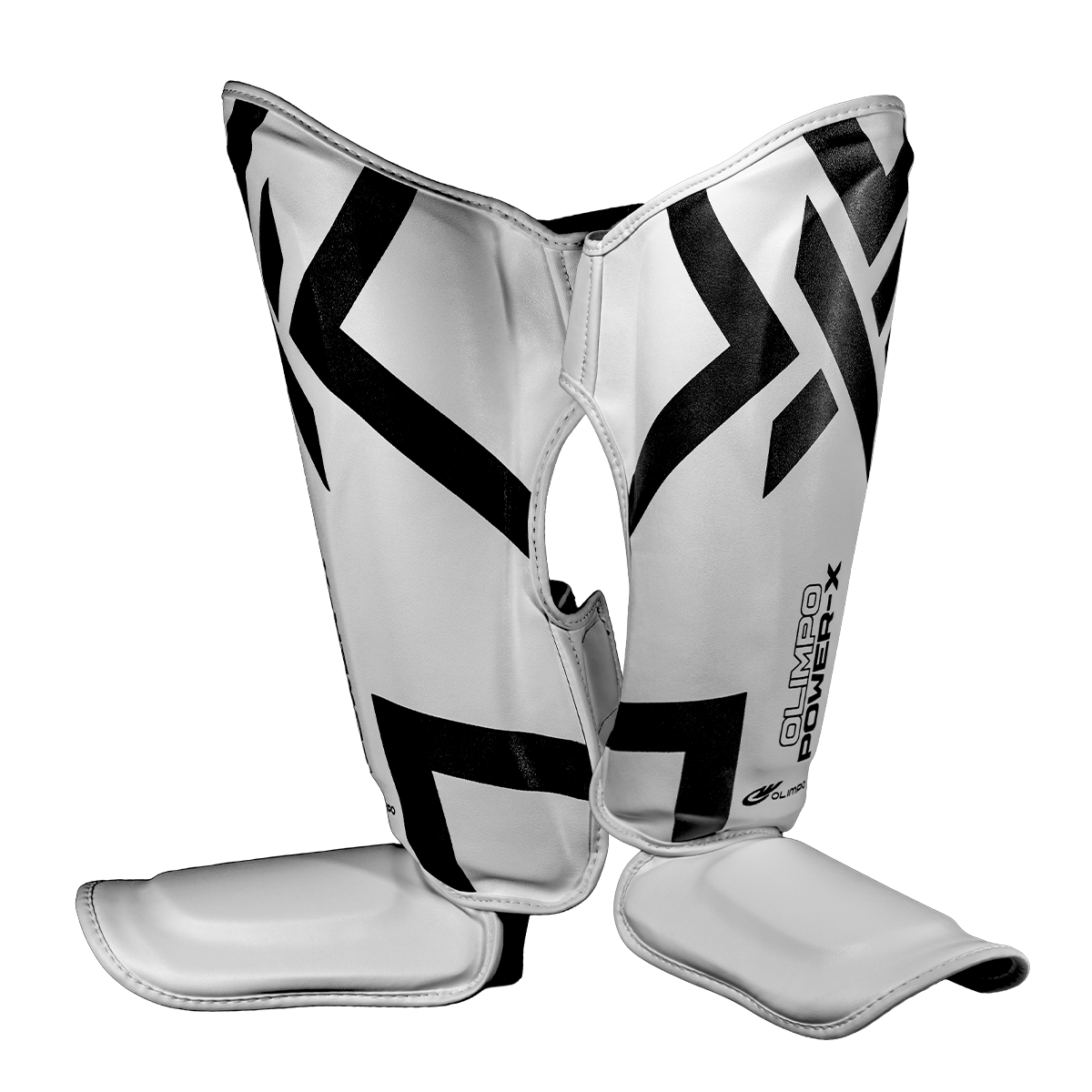 Caneleira Muay Thai Power-X Edition - Branco Com Preto