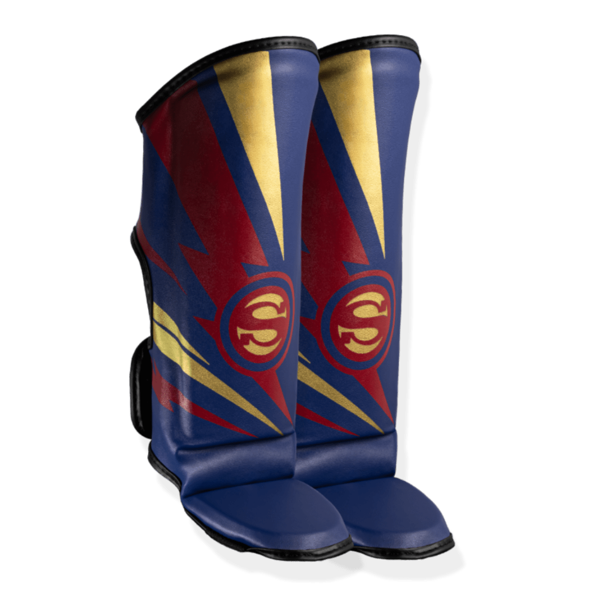 Caneleira de Muay Thai Infantil Super - Hero - Azul - Olimpo