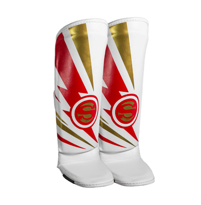 Caneleira de Muay Thai Infantil Super - Hero - Branco - Olimpo