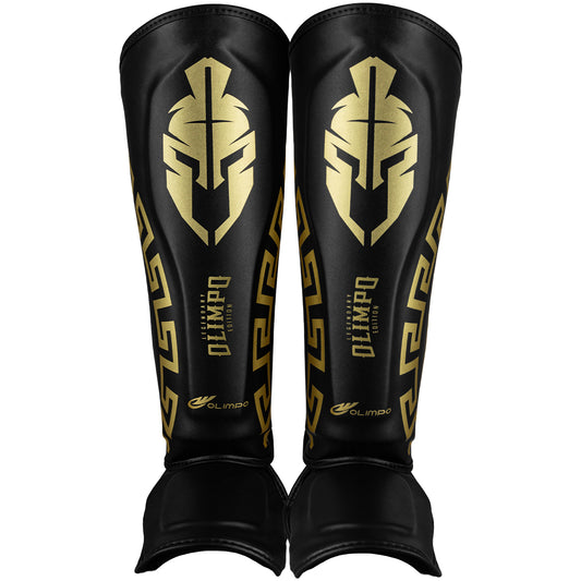 Caneleira de Muay Thai Legendary Edition – Preto com Dourado – Olimpo
