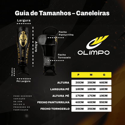Caneleira de Muay Thai Legendary - Preto e Dourado - Olimpo