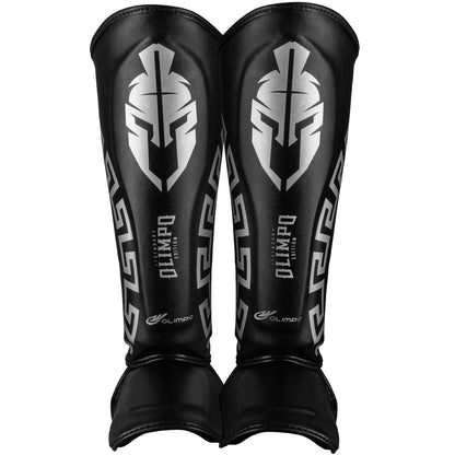 Caneleira de Muay Thai Legendary Edition – Preto com Prata – Olimpo