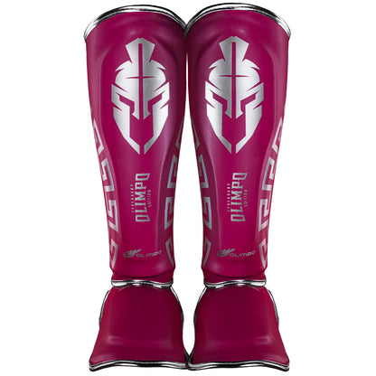 Caneleira de Muay Thai Legendary Edition – Rosa com Prata – Olimpo