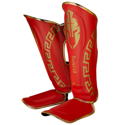 Caneleira de Muay Thai Legendary Edition – Vermelho com Dourado – Olimpo (foto 4)