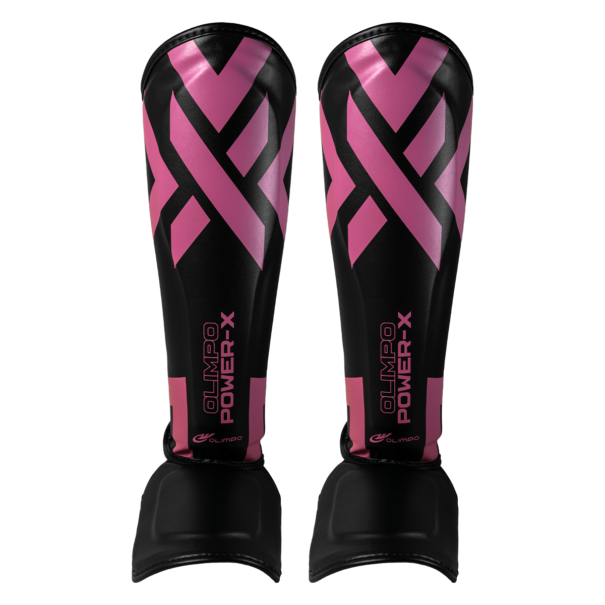 Caneleira de Muay Thai Power-X Edition - Preto Com Rosa - Olimpo