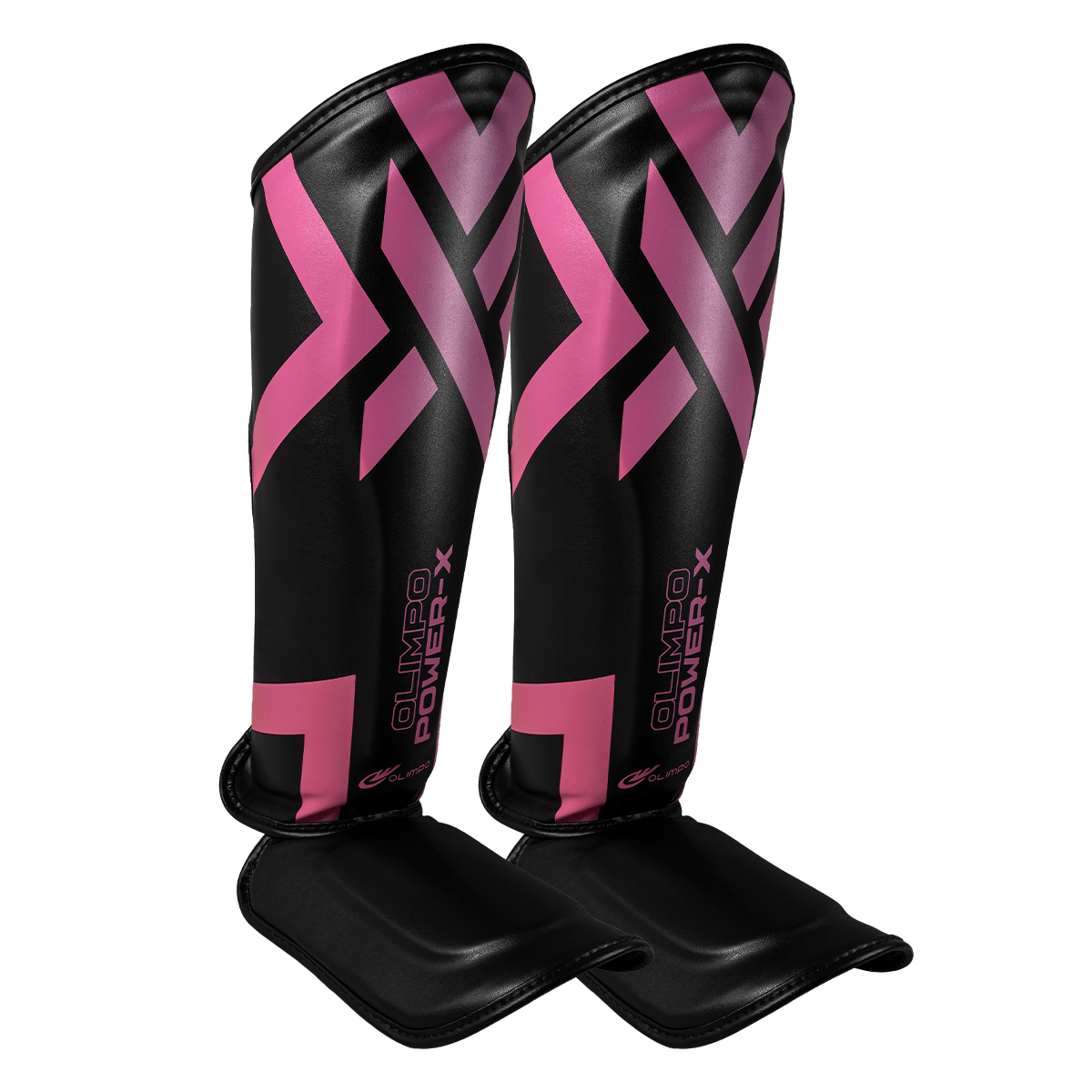 Caneleira de Muay Thai Power-X Edition - Preto Com Rosa - Olimpo
