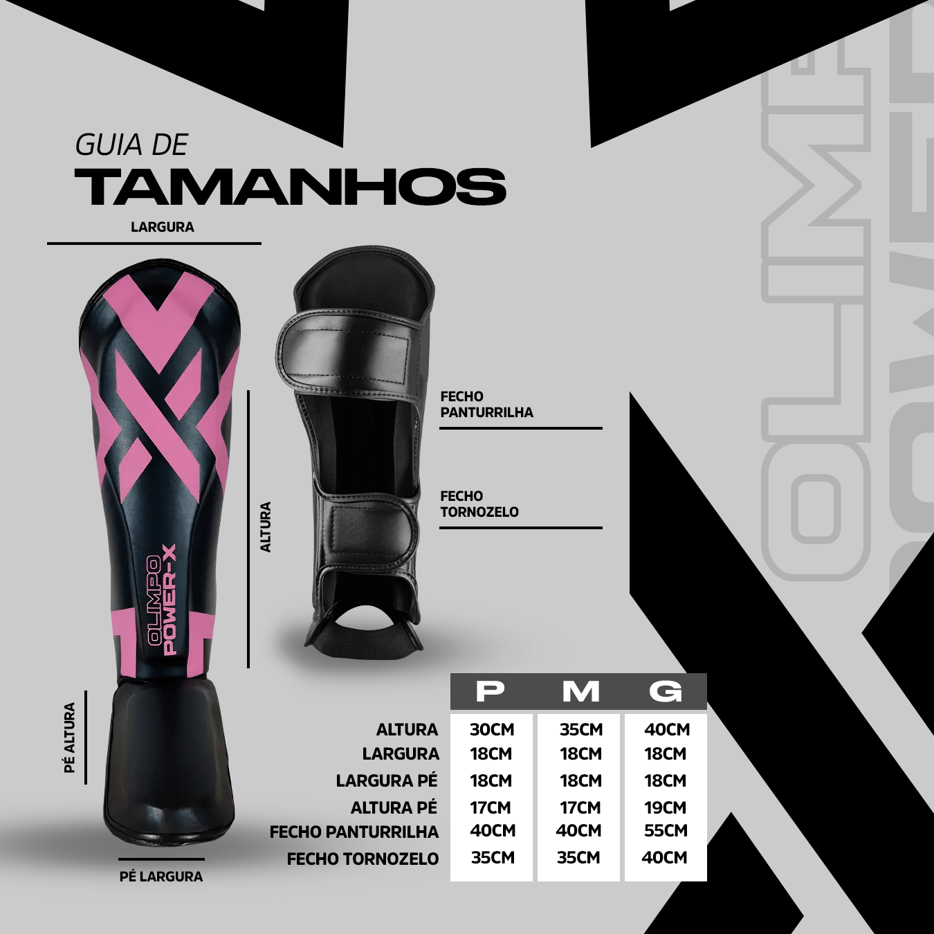 Caneleira de Muay Thai Power - X Edition - Preto Com Rosa - Olimpo