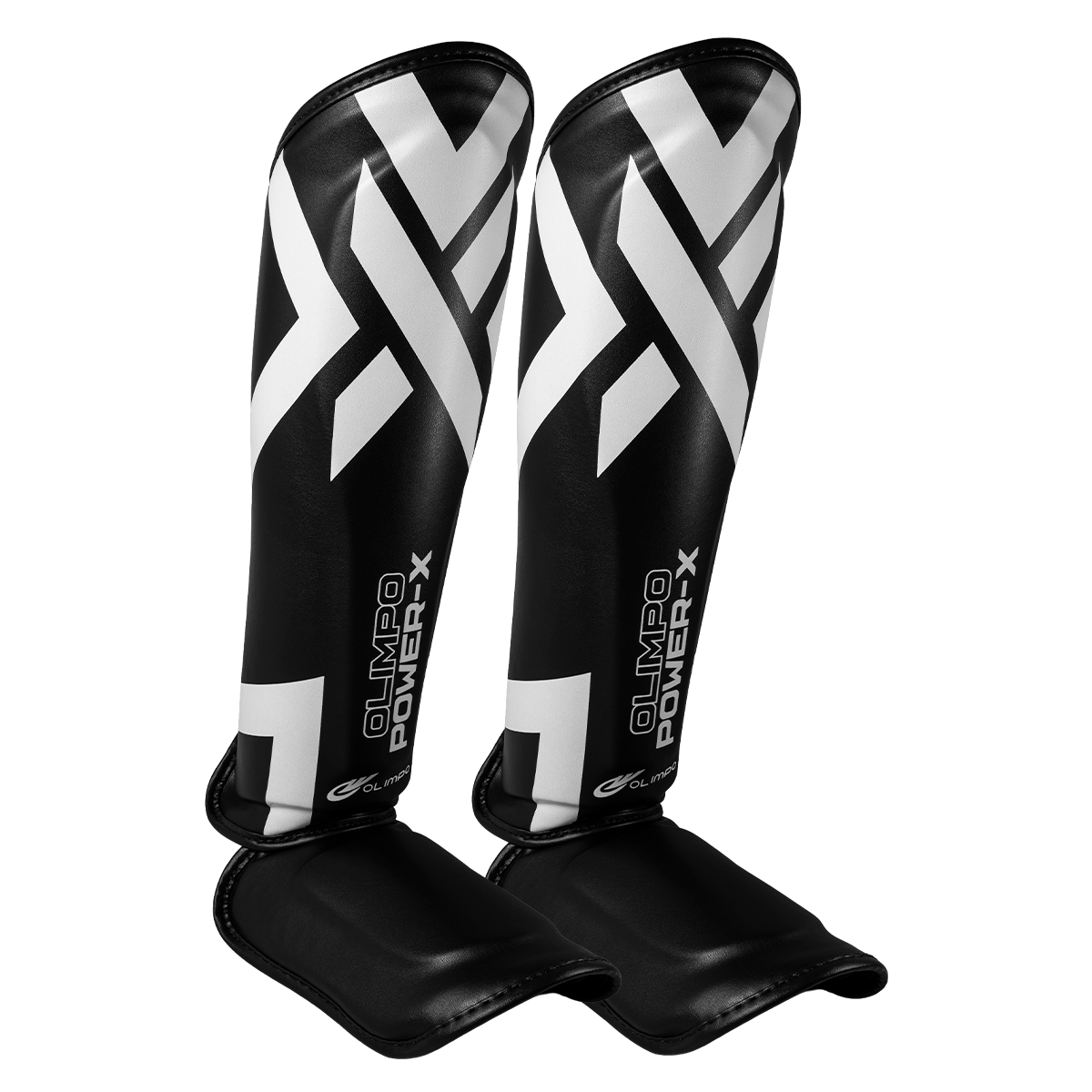 Kit Muay Thai Completo Power-X – Preto com Branco – Olimpo (caneleira, foto 2)