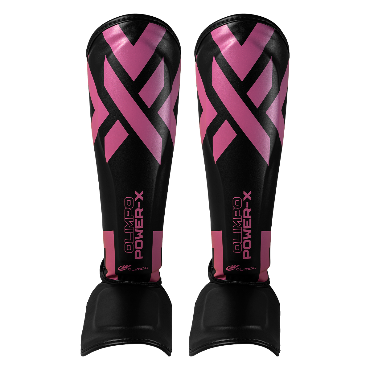 Kit Muay Thai Completo Power-X – Preto com Rosa – Olimpo (caneleira, foto 1)