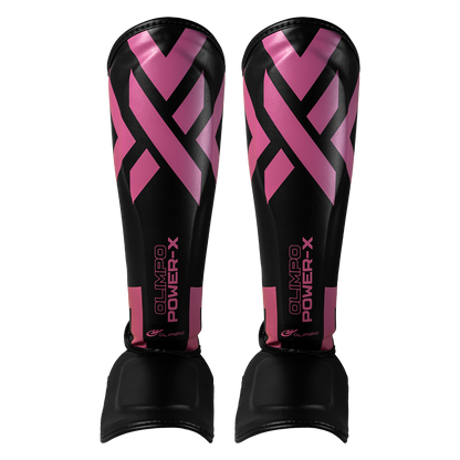 Kit Muay Thai Completo Power-X – Preto com Rosa – Olimpo (caneleira, foto 1)