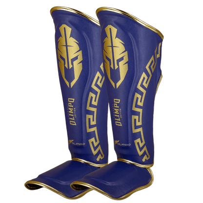 Caneleira de Muay Thai Legendary Azul e Dourado