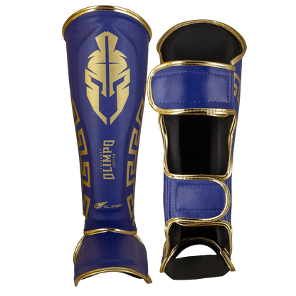 Caneleira de Muay Thai Legendary Azul e Dourado