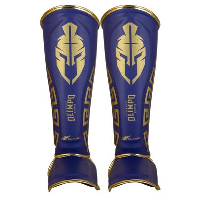 Caneleira de Muay Thai Legendary Azul e Dourado
