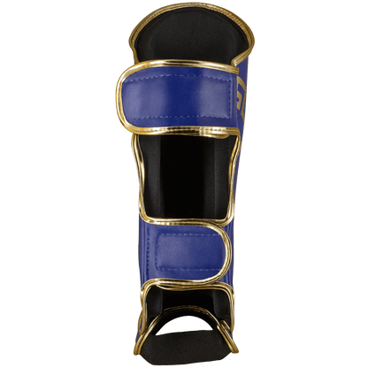 Caneleira de Muay Thai Legendary Azul e Dourado