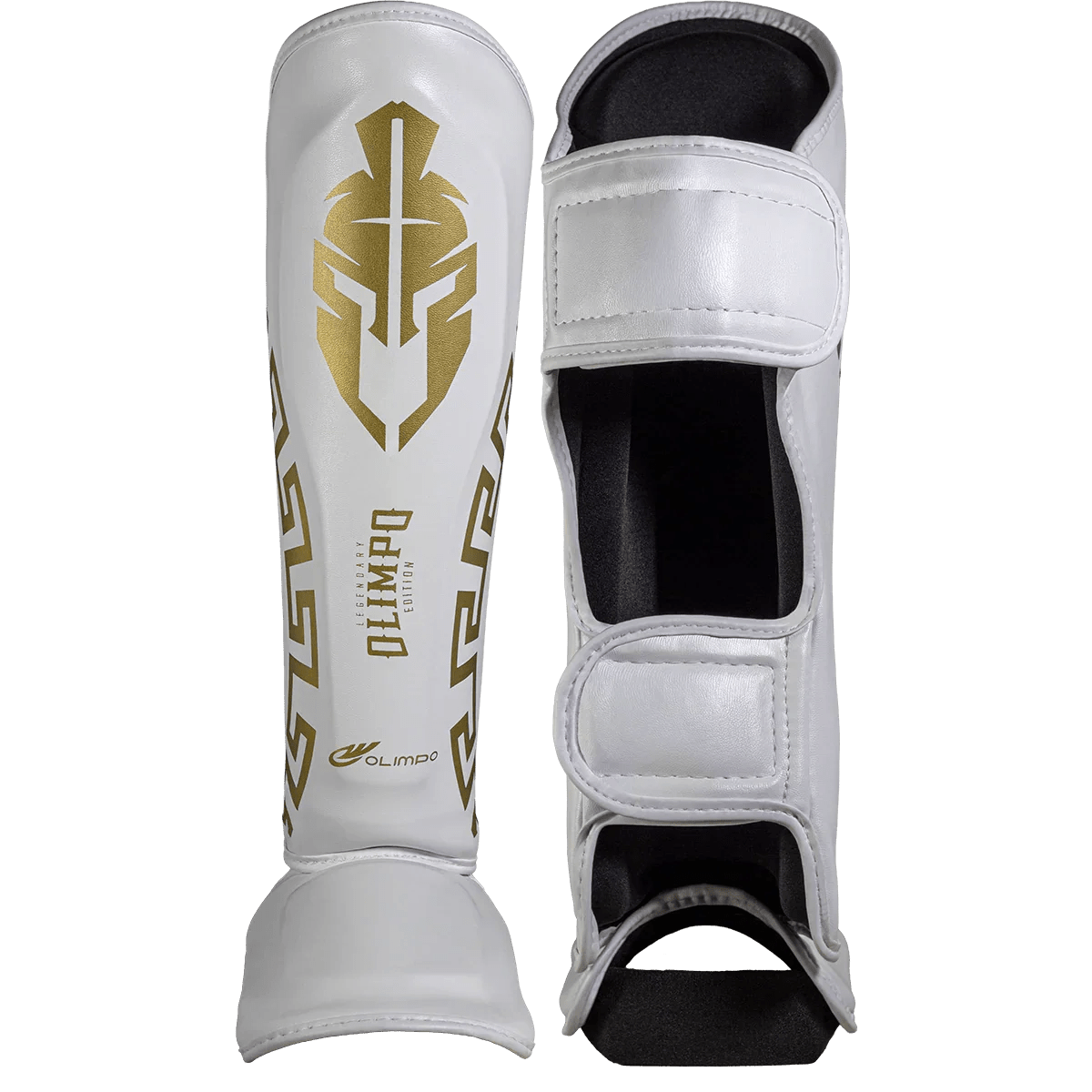 Caneleira de Muay Thai Legendary Edition Branco com Dourado