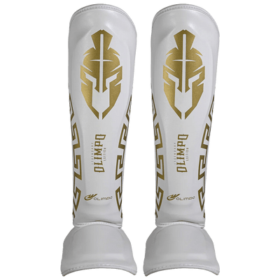 Caneleira de Muay Thai Legendary Edition Branco com Dourado