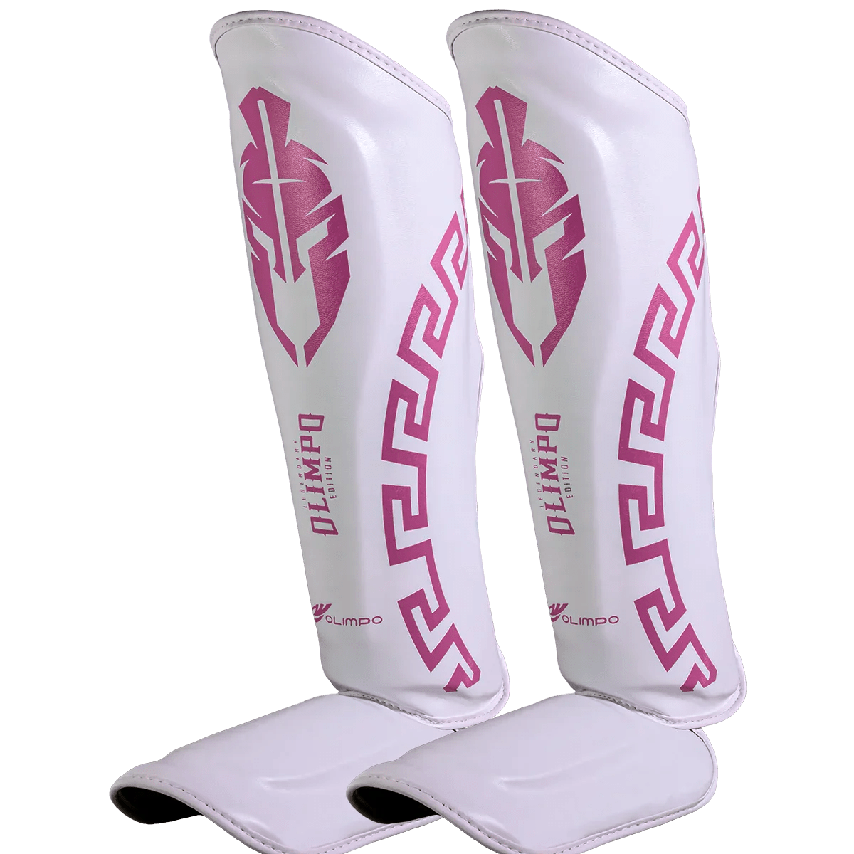 Caneleira de Muay Thai Legendary Edition Branco com Rosa