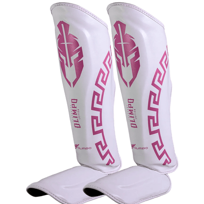 Caneleira de Muay Thai Legendary Edition Branco com Rosa