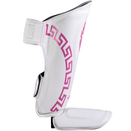 Caneleira de Muay Thai Legendary Edition Branco com Rosa