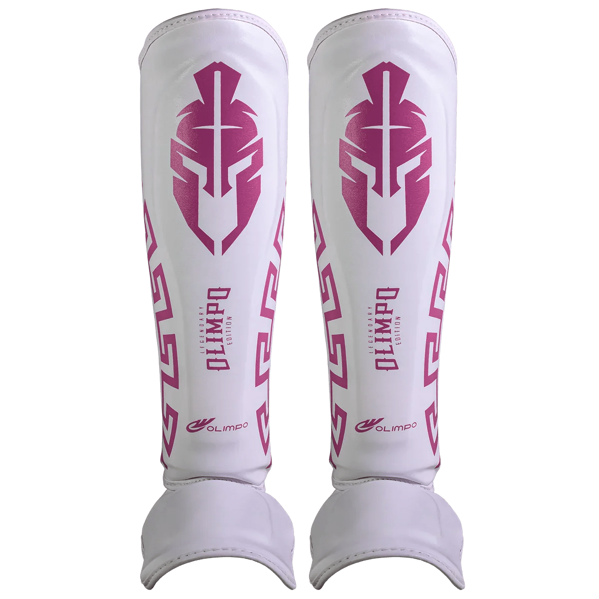 Caneleira de Muay Thai Legendary Edition Branco com Rosa