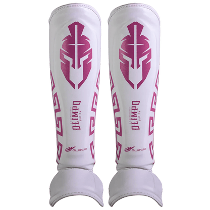 Caneleira de Muay Thai Legendary Edition Branco com Rosa