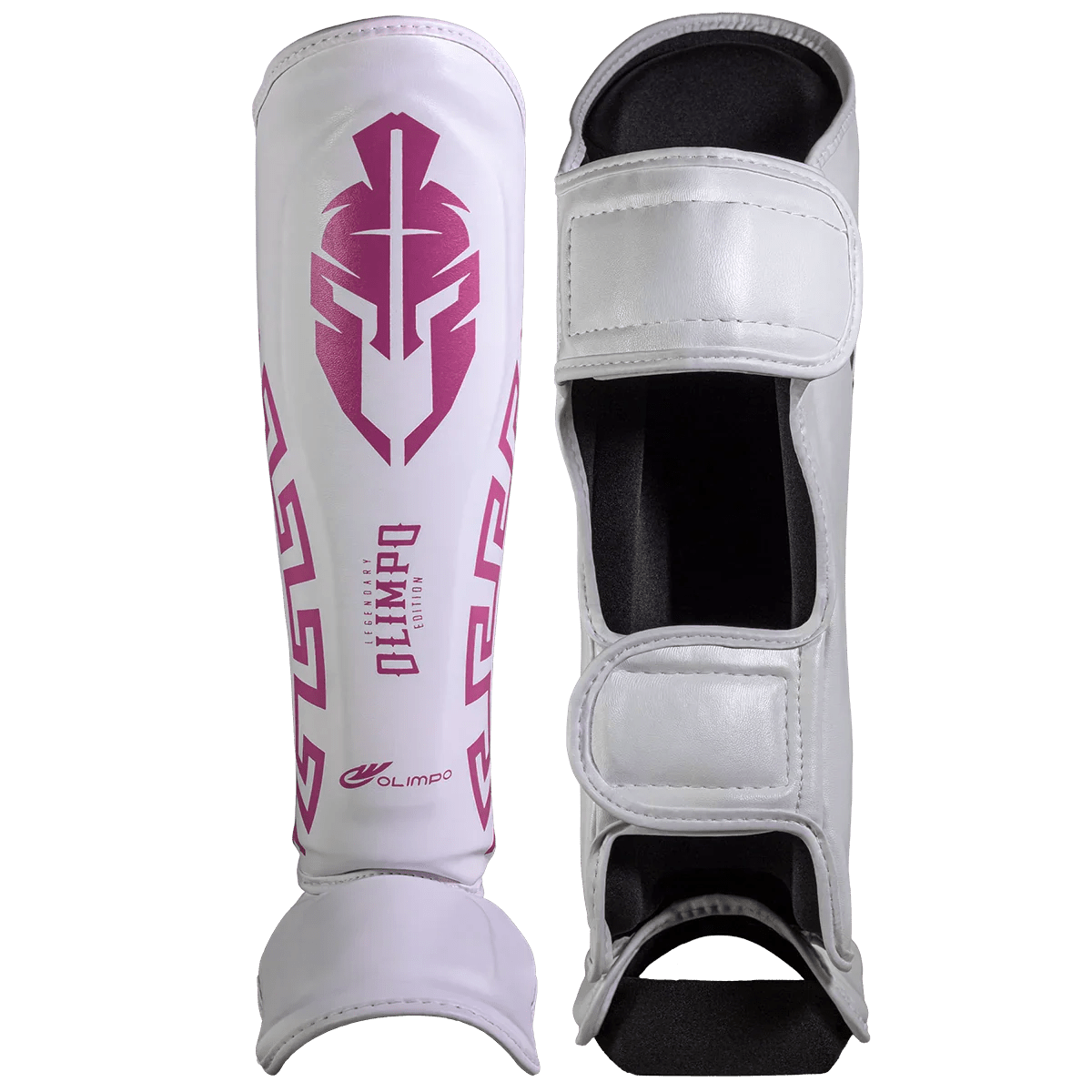 Caneleira de Muay Thai Legendary Edition Branco com Rosa