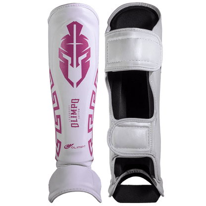 Caneleira de Muay Thai Legendary Edition Branco com Rosa