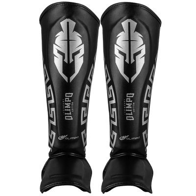 Caneleira de Muay Thai Legendary Preto e Prata