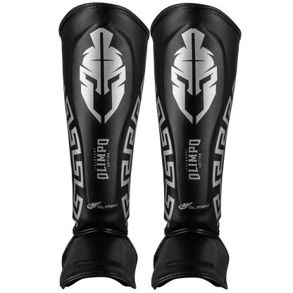 Caneleira de Muay Thai Legendary Preto e Prata