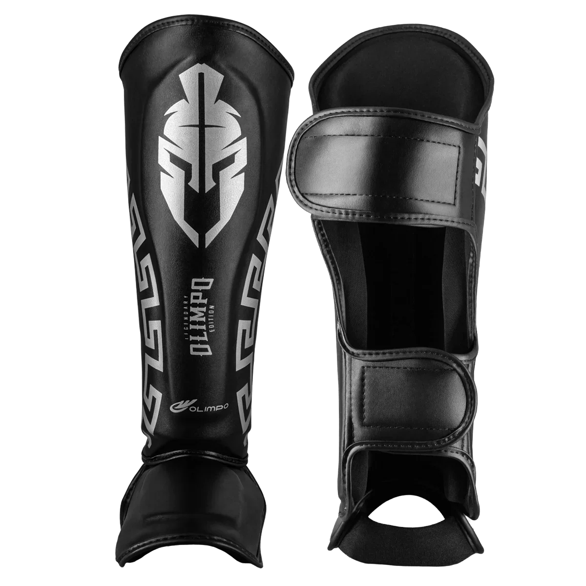 Caneleira de Muay Thai Legendary Preto e Prata