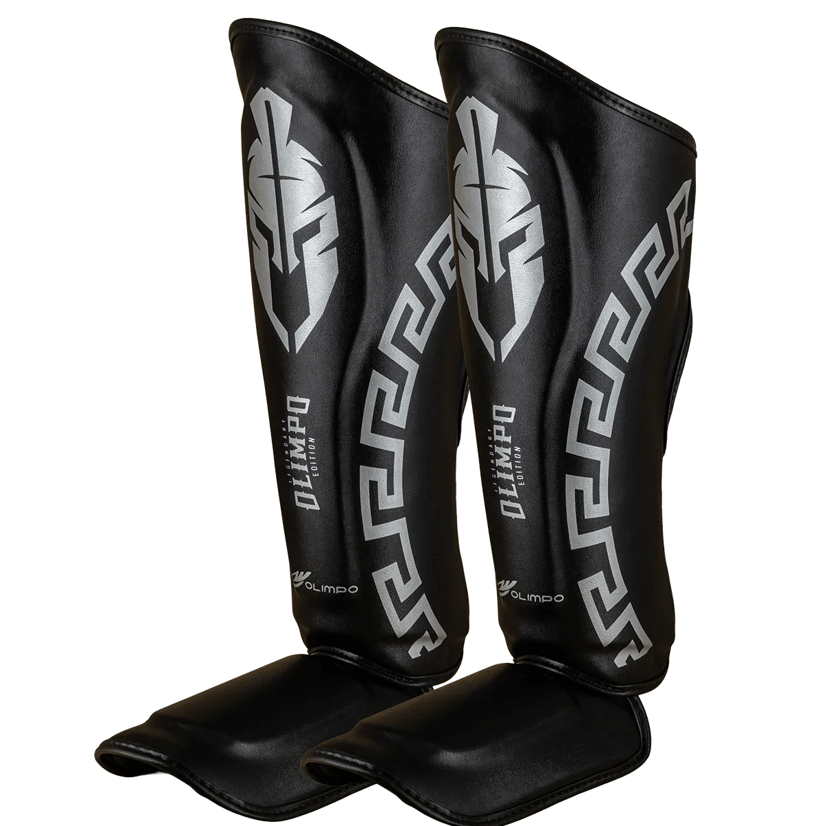 Caneleira de Muay Thai Legendary Preto e Prata